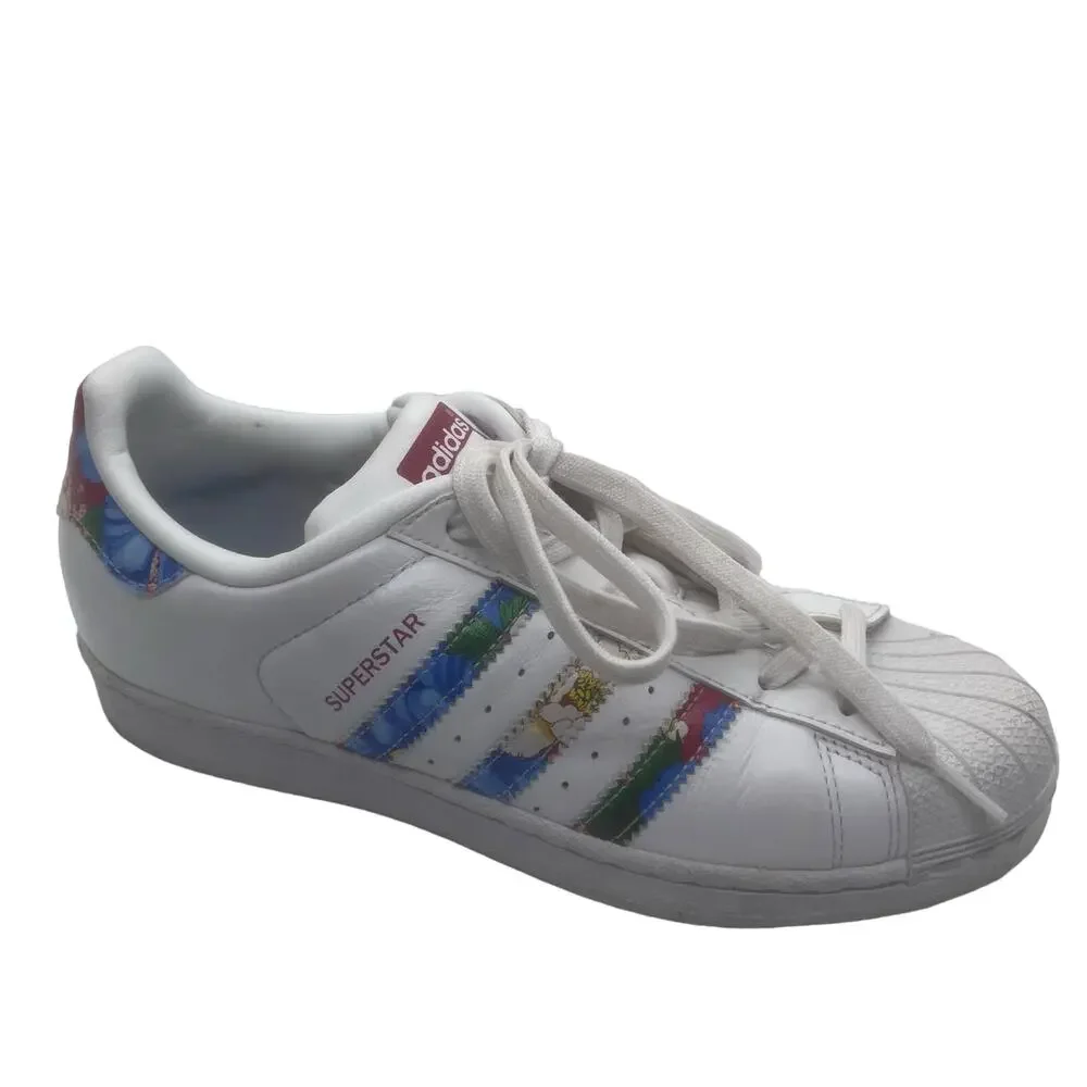 Adidas Superstar Floral Stripe Sneakers Size 6 1/2